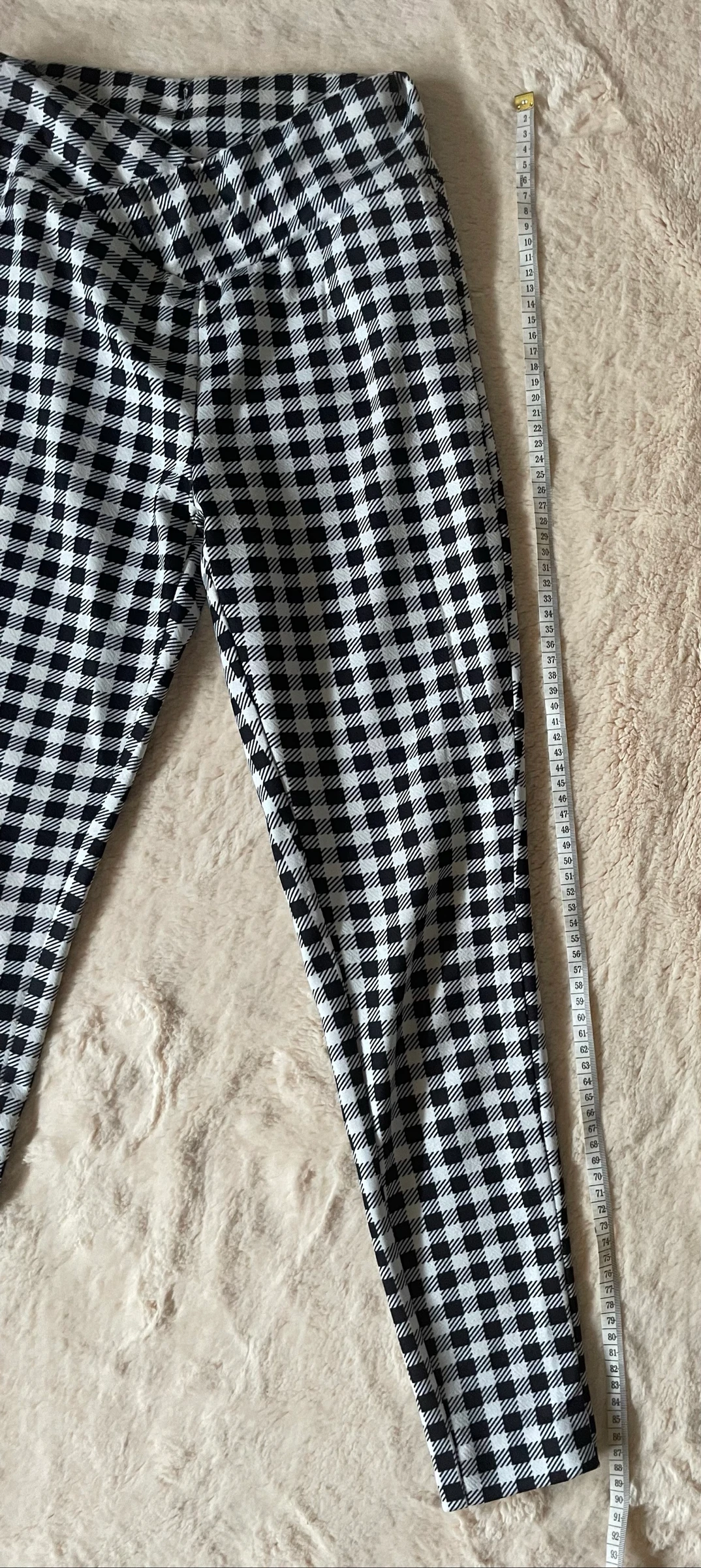 Leggings com efeito de calça xadrez branco e preto – photo 6